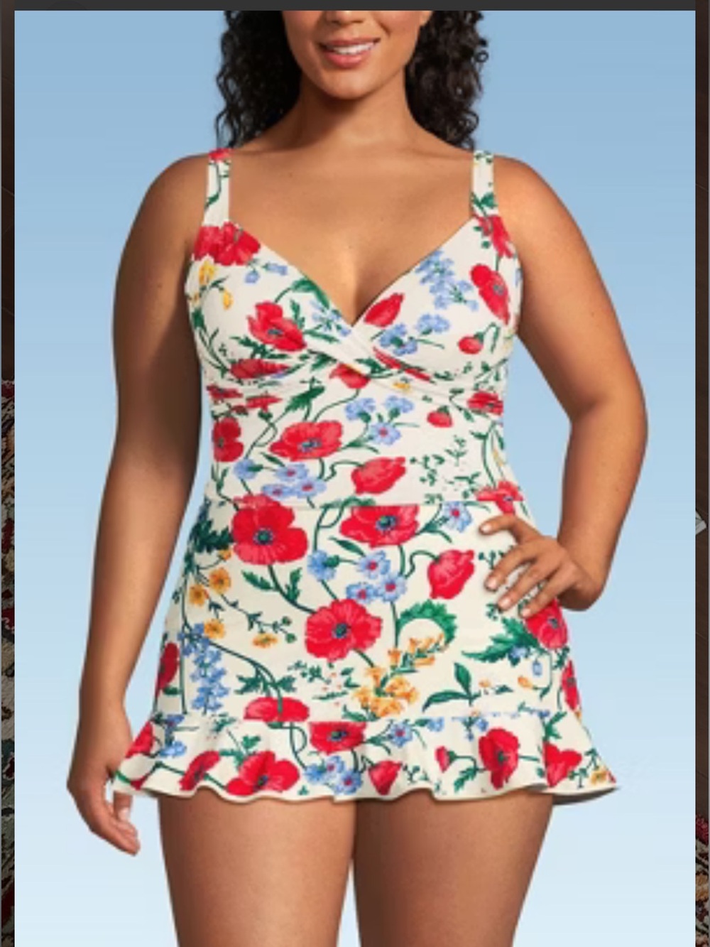 NWT Lands send Tankini Poppy Floral Size 14